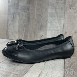 Vionic Women's 6 Spark Minna Ballet Shoes Flats Leather Slip On Orthotic Black